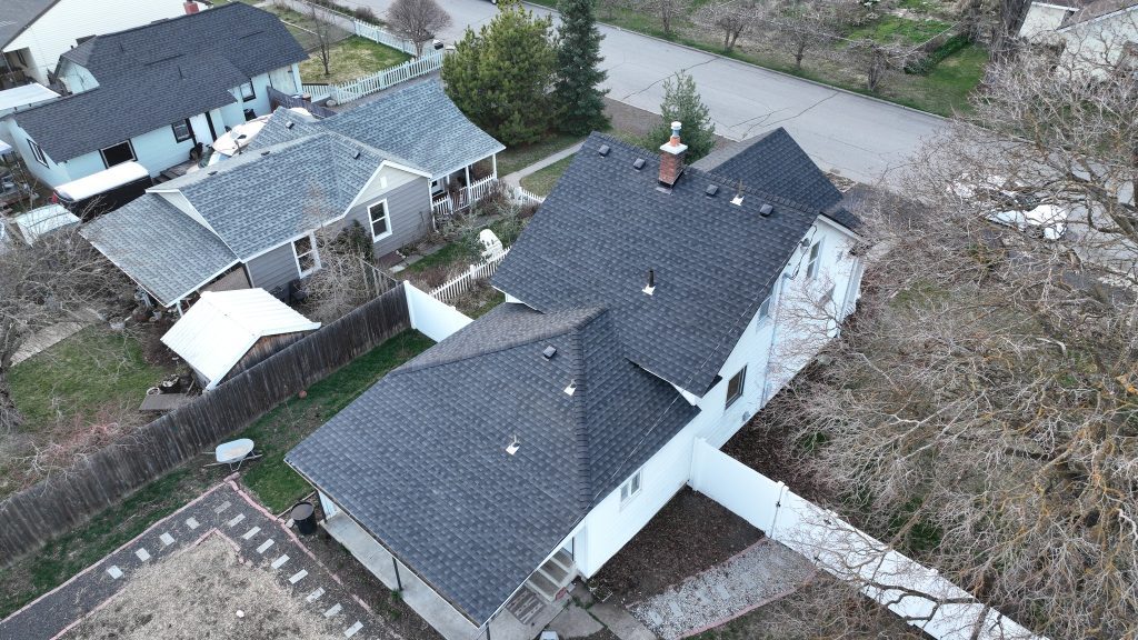 Completed roof replacement by roofing contractors in Spokane