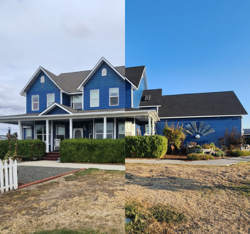 before and after roof replacement by roofing contractors