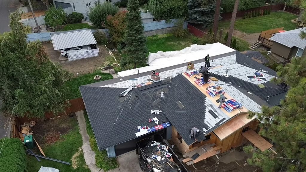 Spokane roof install using the best roofing material for Spokane